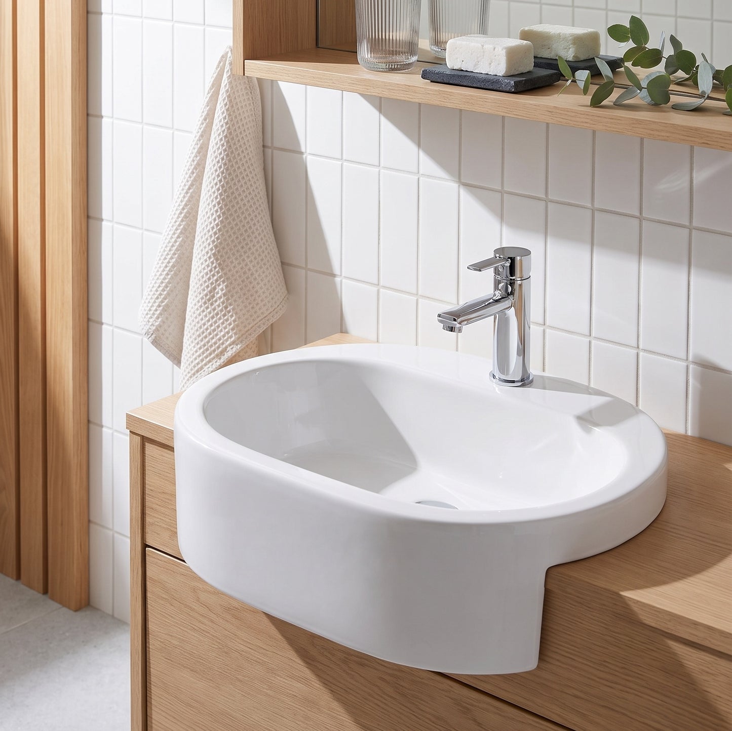 Fairford Arc 570mm Semi Recessed Basin