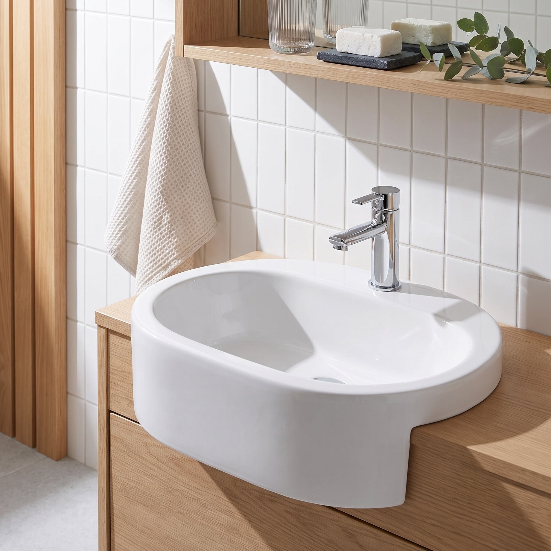 Fairford Arc 570mm Semi Recessed Basin