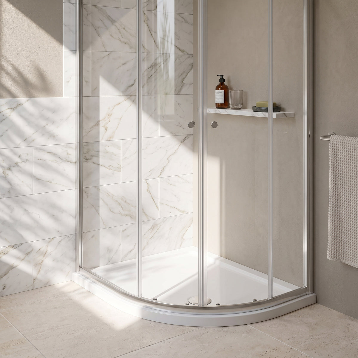 Fairford 1000 x 800mm Offset Quadrant, RH Shower Tray