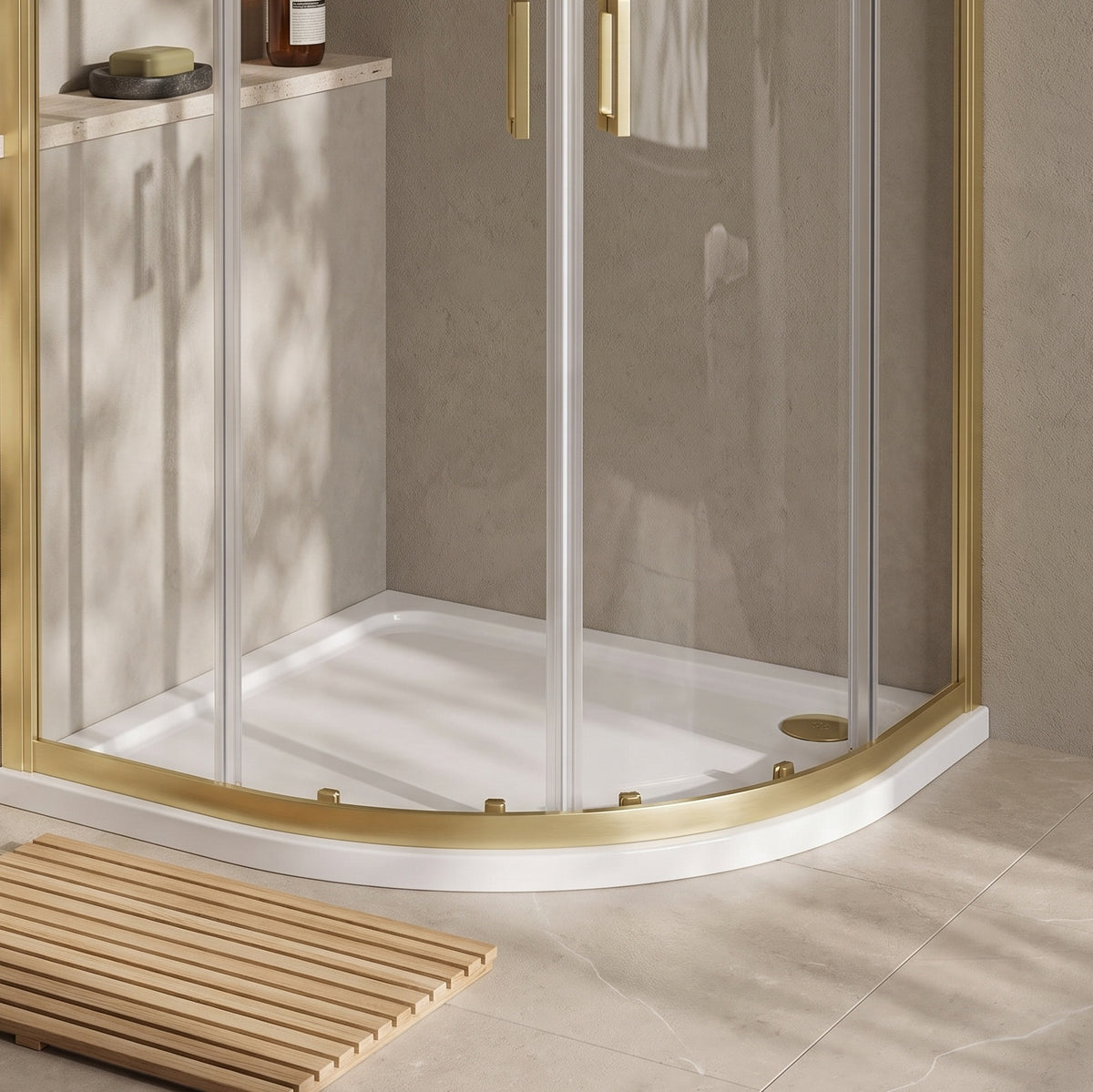 Fairford 1000mm x 800mm Offset Quad, RH Shower Tray, Corner Waste