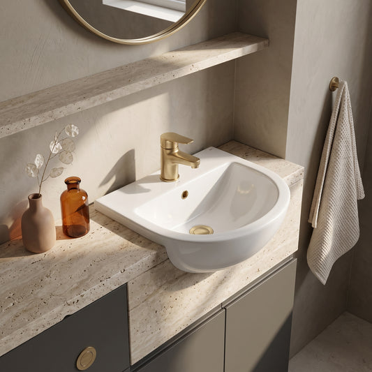 Fairford Natta 400mm, 1TH Semi Recessed Basin