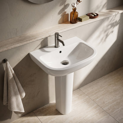 Fairford Mellow 520mm 1TH Basin and Full Pedestal