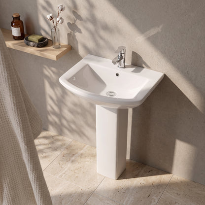 Fairford Nuna 600mm 1 Tap Hole Basin with Full Pedestal