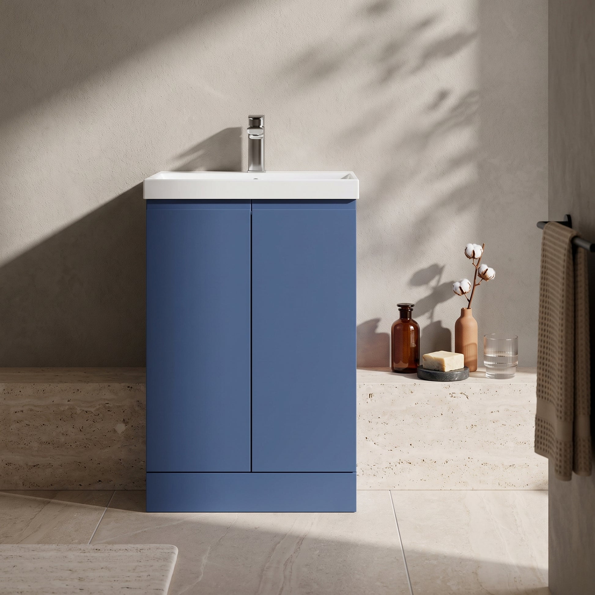 Fairford Finesse 500mm Satin Blue Floor Standing Vanity Unit