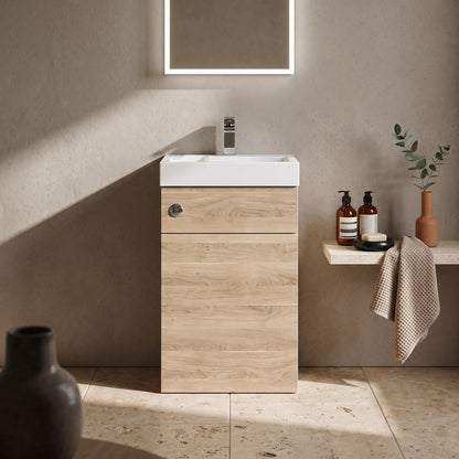 Fairford Carnation 500mm Bleached Oak 2 in 1 WC Unit & Basin