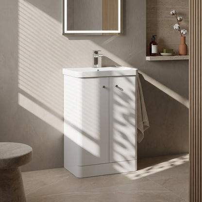 Fairford Crayo 600mm Gloss White Floor Standing Vanity Unit