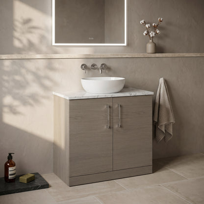 Fairford Aspri Solace Oak 800mm 2 Door Floorstanding Vanity Unit