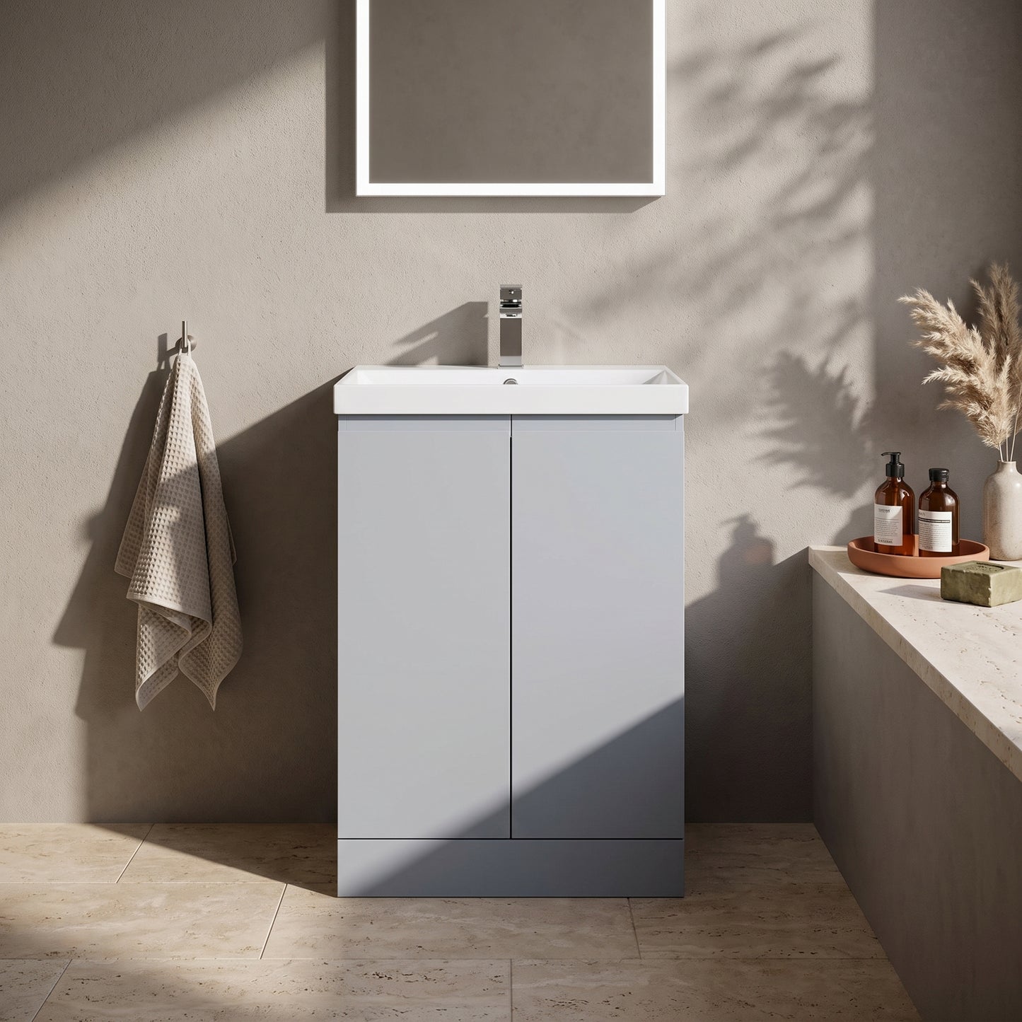 Fairford Finesse 600mm Satin Grey Floor Standing Vanity Unit