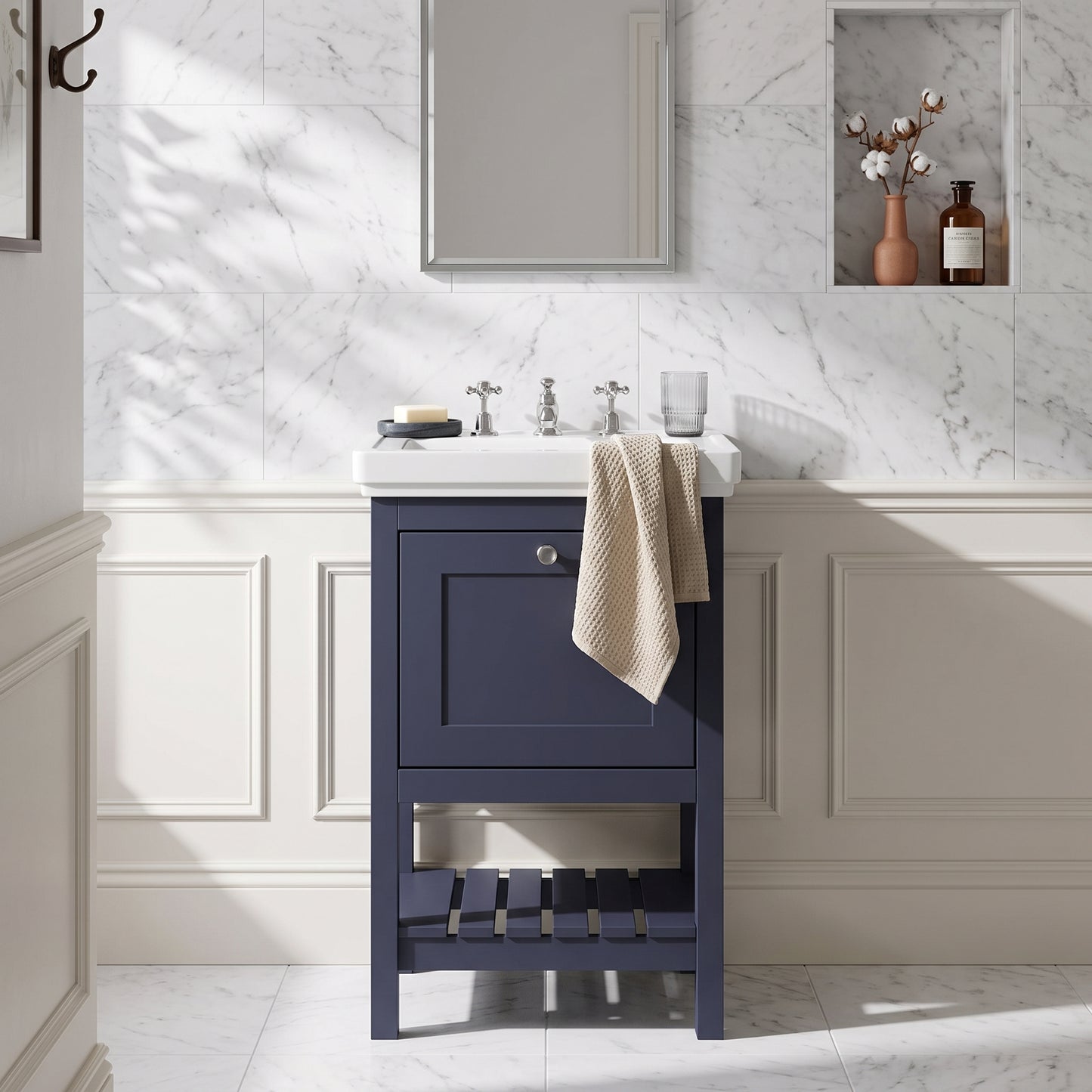 Fairford Juliette 500mm Indigo Blue 3 Tap Hole Floorstanding Vanity Unit