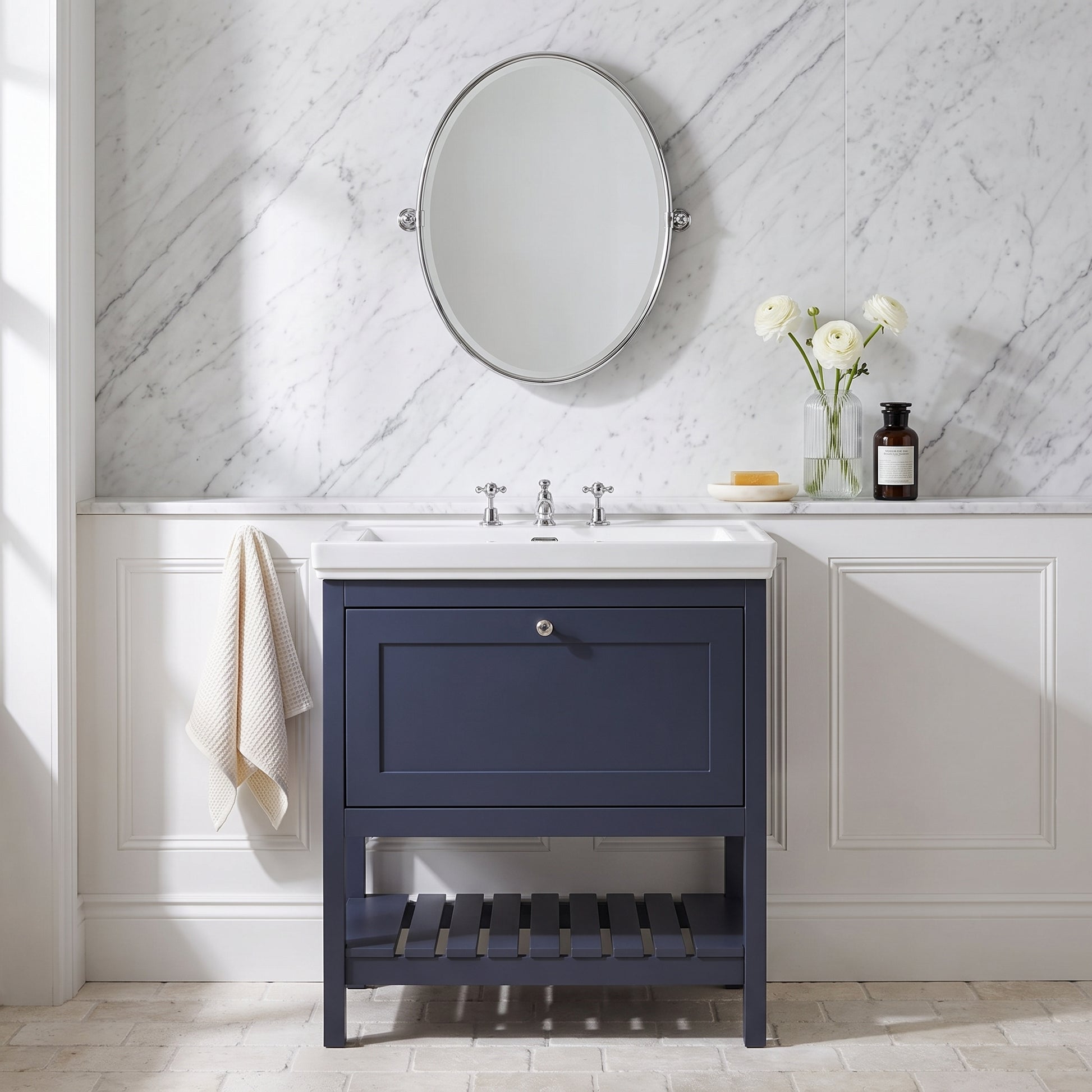Fairford Juliette 800mm Indigo Blue 3 Tap Hole Floorstanding Vanity Unit