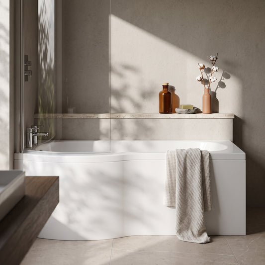 Fairford 1500 x 850mm Left Hand P Shaped Shower Bath