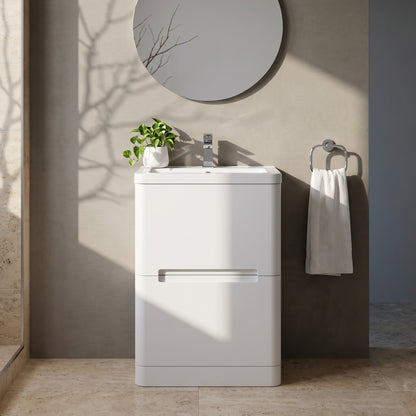 Fairford Rox 600mm Satin White Floorstanding Vanity Unit