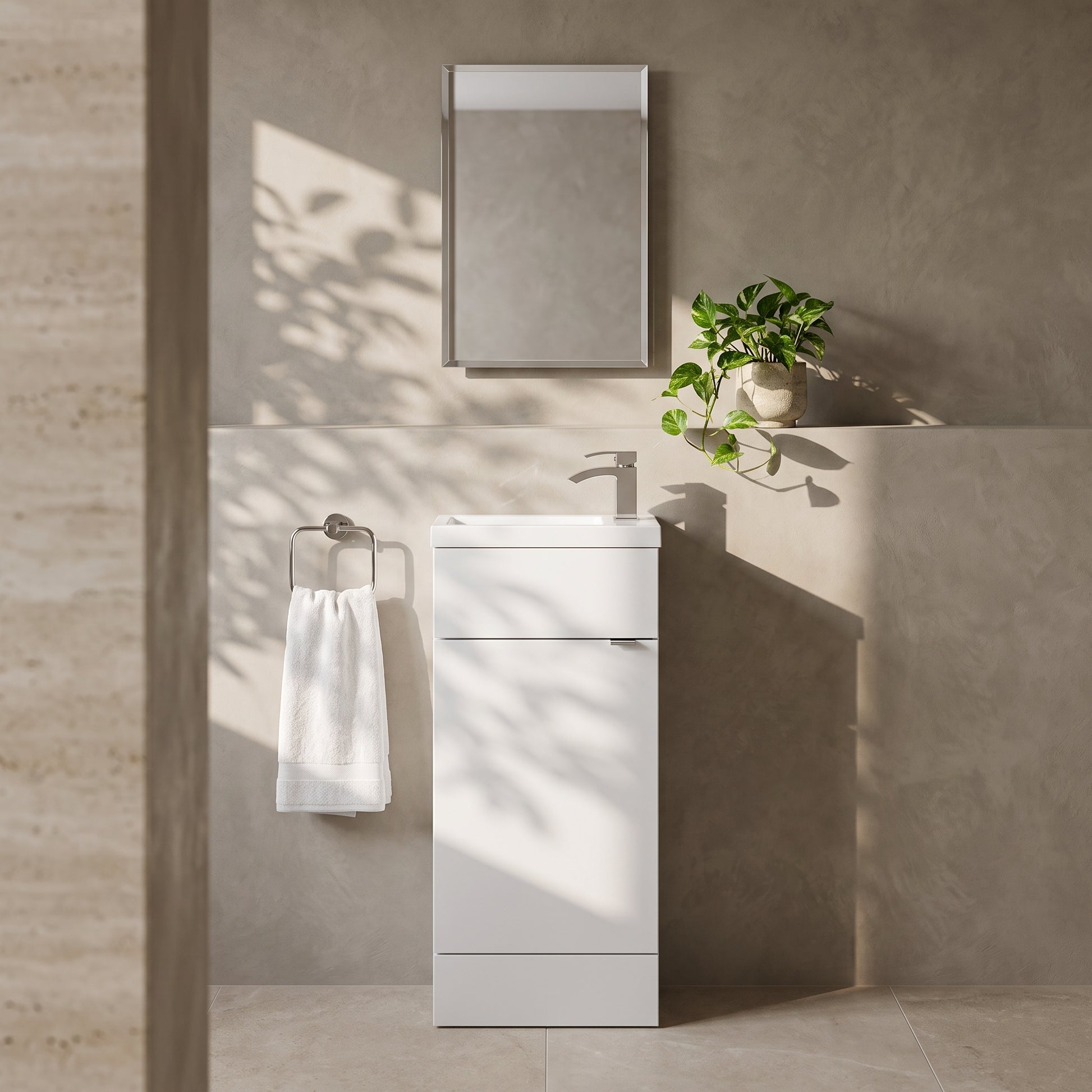 Fairford Union 400mm Slimline Gloss White Vanity Unit
