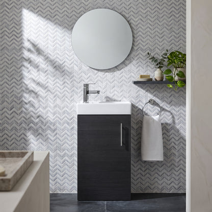 Fairford Minimalist 400mm Hacienda Black Floor Standing Vanity Unit