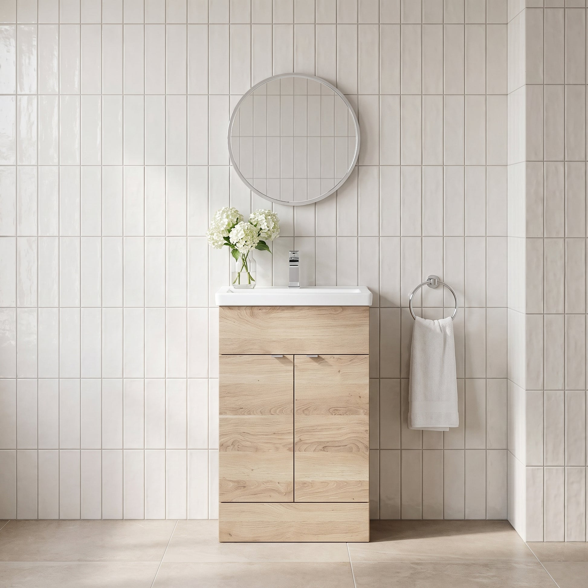 Fairford Union 500mm Bleached Oak Full Depth Vanity Unit