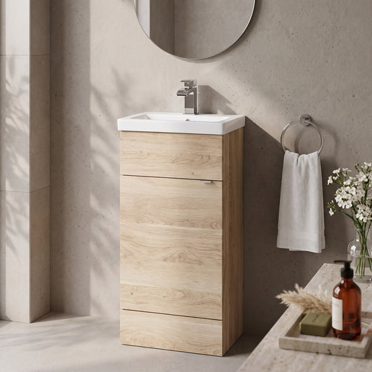 Fairford Union 400mm Bleached Oak Slimline Vanity Unit