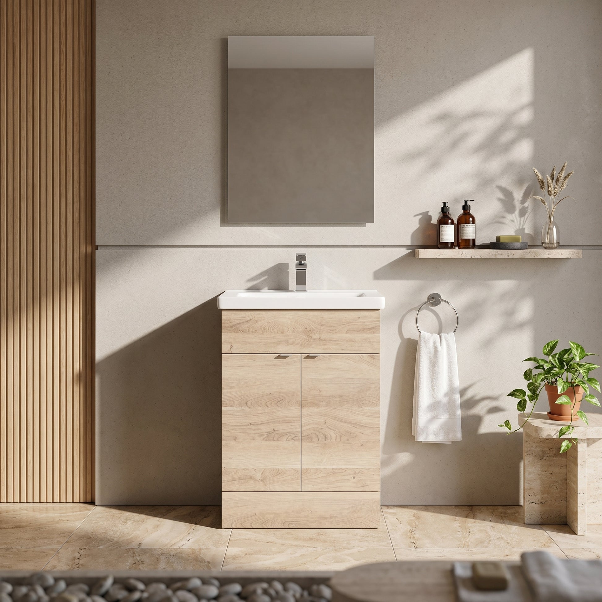 Fairford Union 600mm Bleached Oak Slimline Vanity Unit