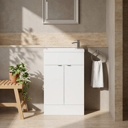 Fairford Union 600mm Slimline Gloss White Vanity Unit