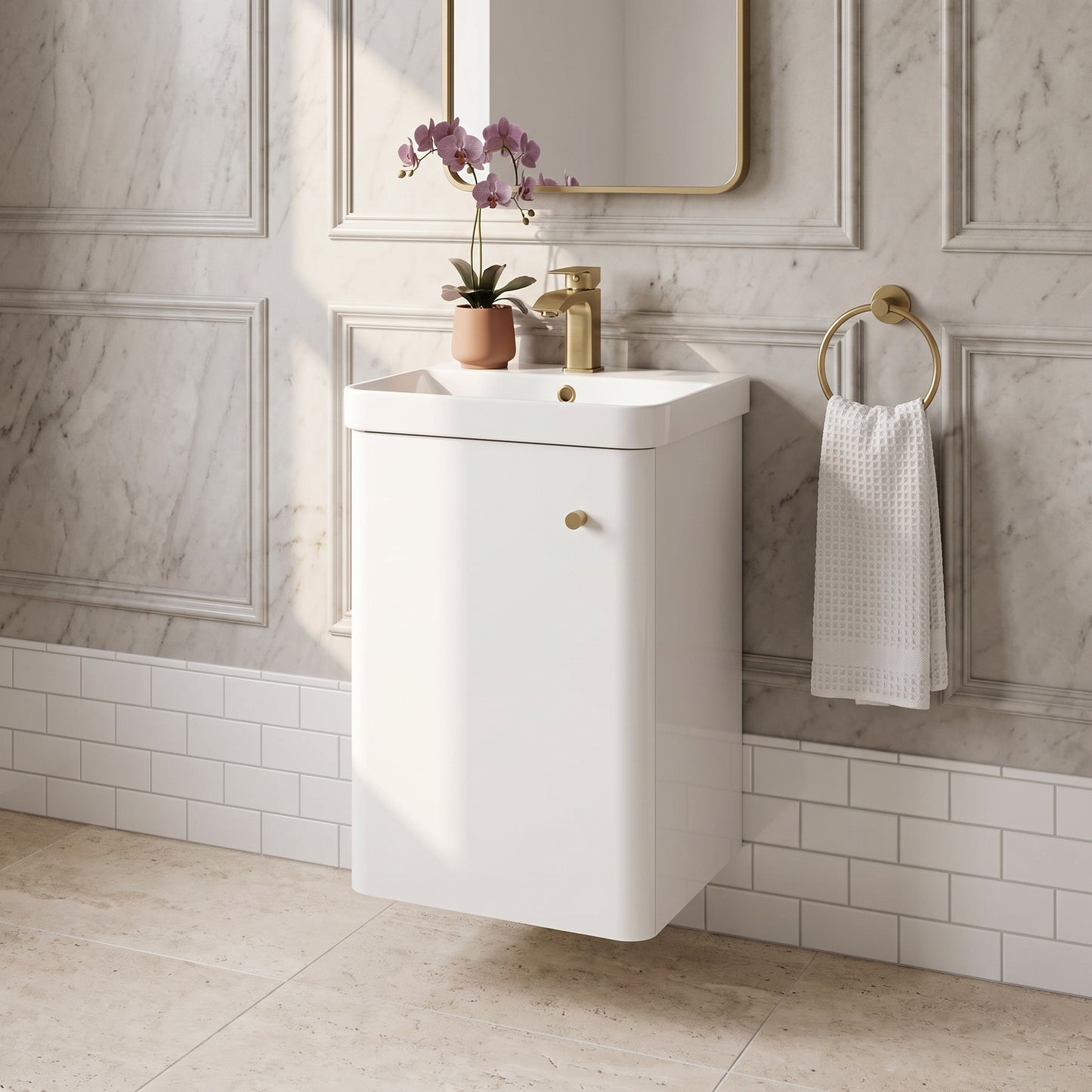 Fairford Crayo 400mm Gloss White Wall Hung Vanity Unit