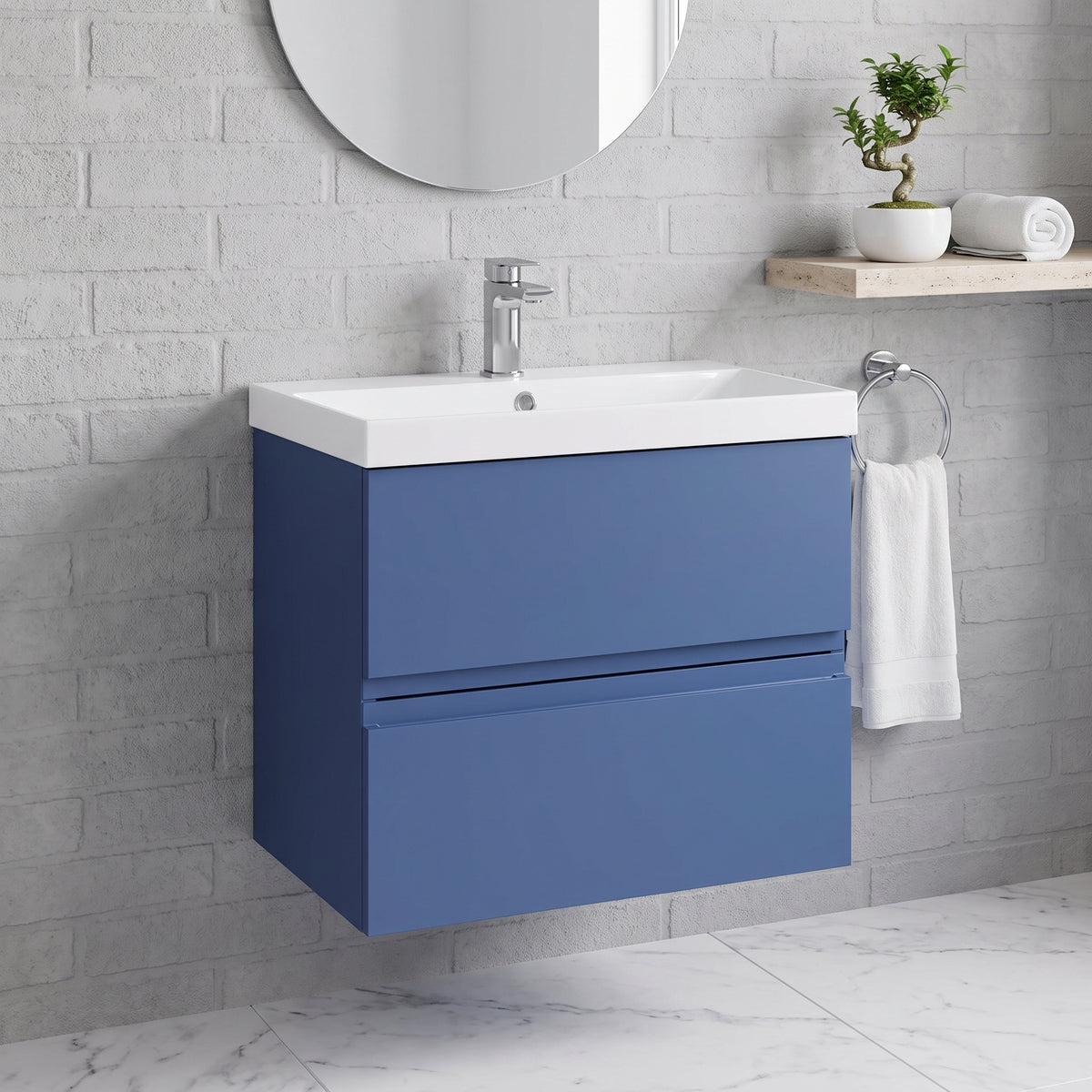 Fairford Finesse 600mm Satin Blue Wall Hung Vanity Unit