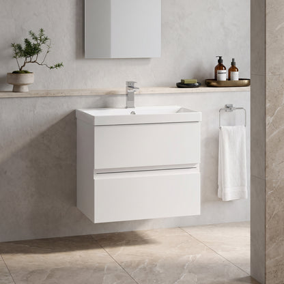 Fairford Finesse 600mm Satin White Wall Hung Vanity Unit