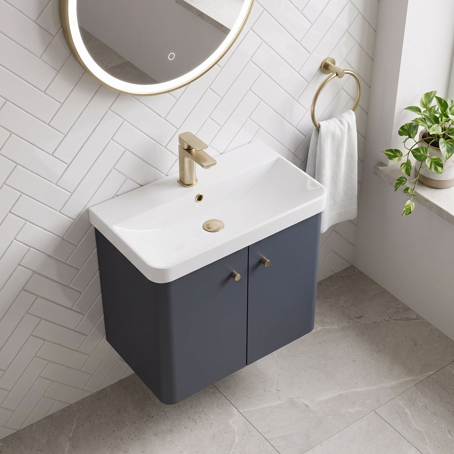 Fairford Crayo 600mm Soft Black Wall Hung Vanity Unit