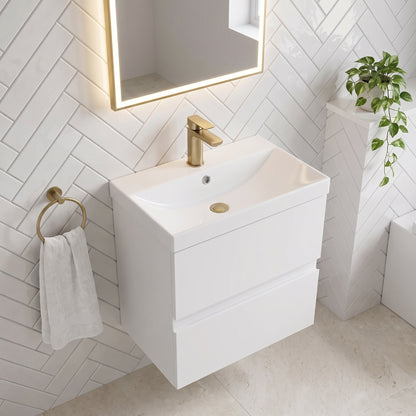 Fairford Finesse 500mm Satin White Wall Hung Vanity Unit