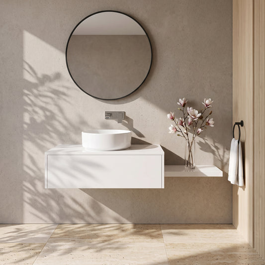 Fairford Linea Gloss White 800mm Wall Hung Vanity Shelf