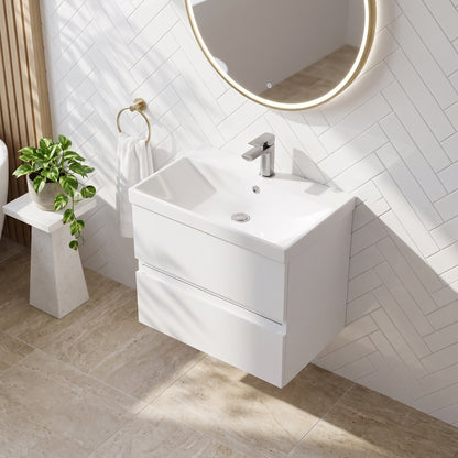 Fairford Finesse 600mm Satin White Wall Hung Vanity Unit