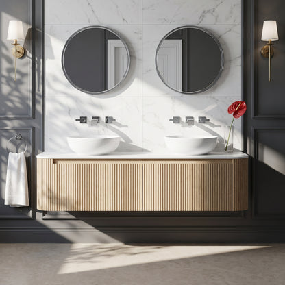 Fairford Sophia Country Oak 1470mm Double Vanity Unit & Worktop