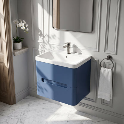 Fairford Rox 600mm Satin Blue Wall Hung Vanity Unit