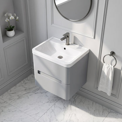 Fairford Rox 600mm Satin Grey Wall Hung Vanity Unit