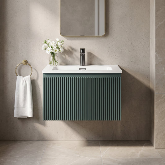 Fairford Sophia Smoked Sage 600mm Wall Hung Vanity Unit with Basin