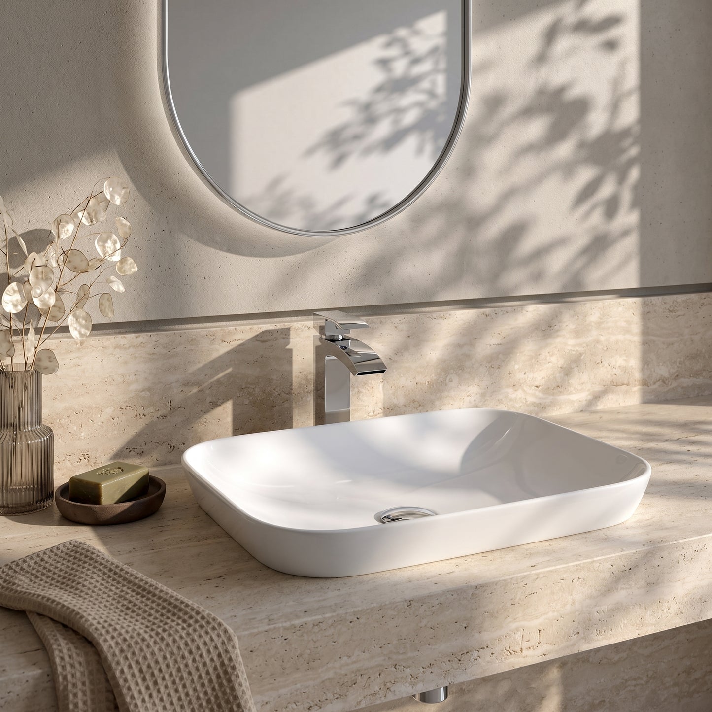 Fairford Finesse 0TH, 520 x 340 x 152mm Rectangular Vessel, Semi-Recessed