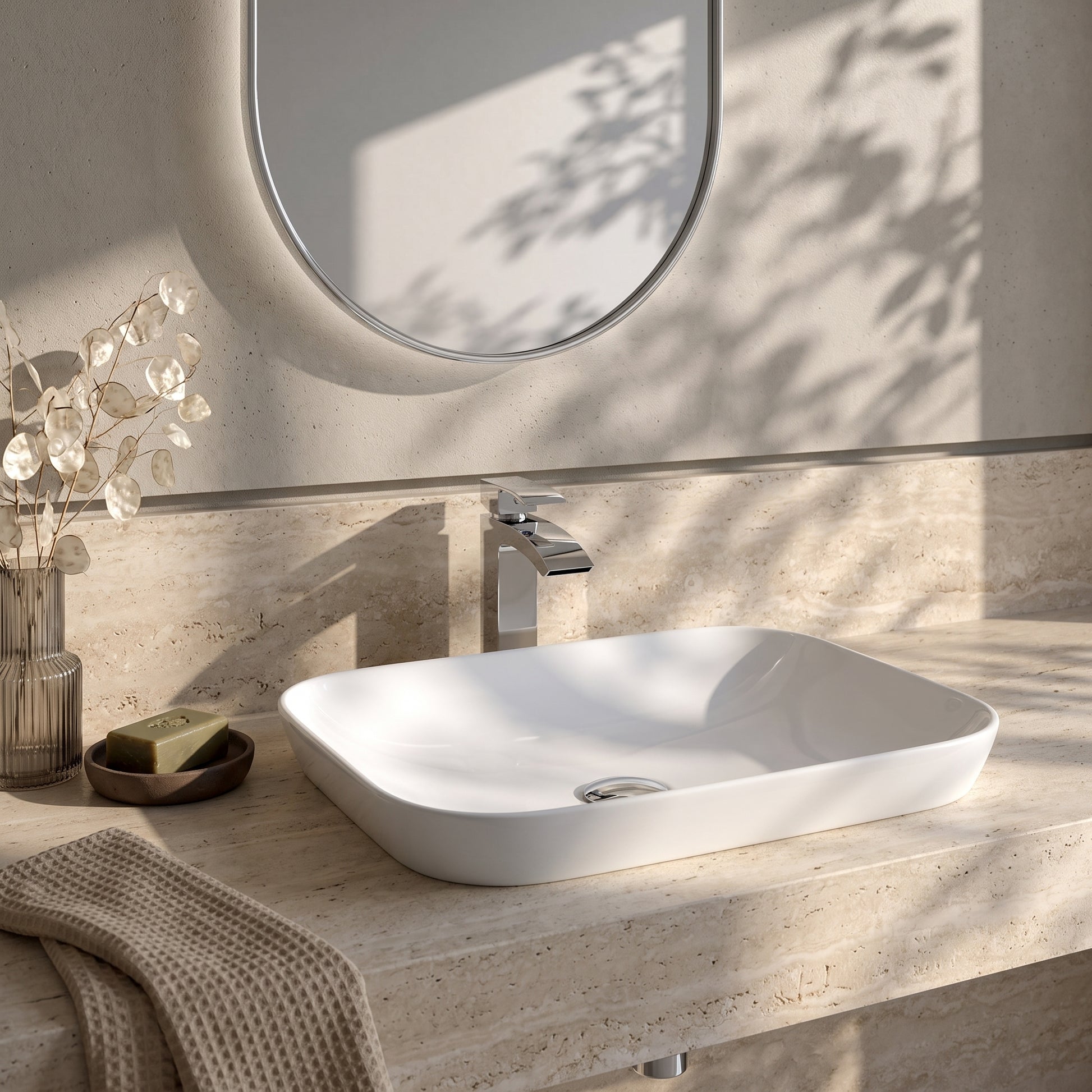 Fairford Finesse 0TH, 520 x 340 x 152mm Rectangular Vessel, Semi-Recessed