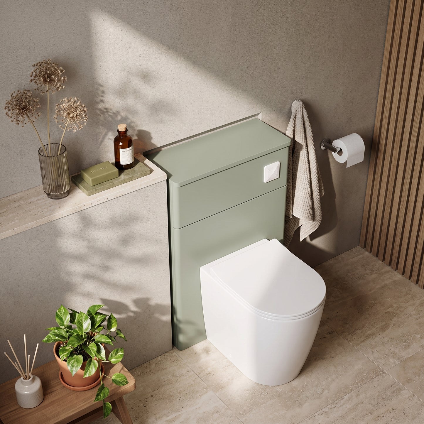 Fairford Laurel 500mm Satin Green WC Unit