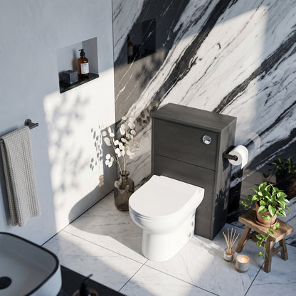 Fairford Anika 500mm Graphite Woodgrain WC Unit