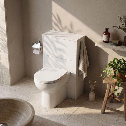 Fairford Anika 500mm White Woodgrain WC Unit