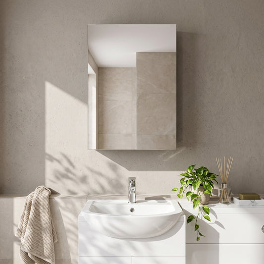 Fairford Union Gloss Grey 450mm Mirror Cabinet
