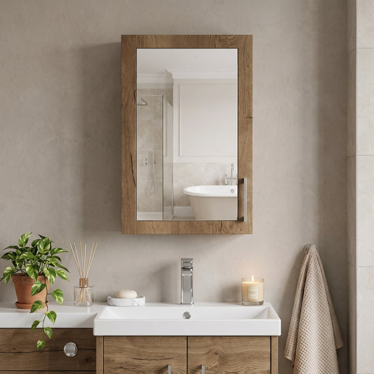 Fairford Union Style Shaker Dark Oak 400mm Mirror Cabinet