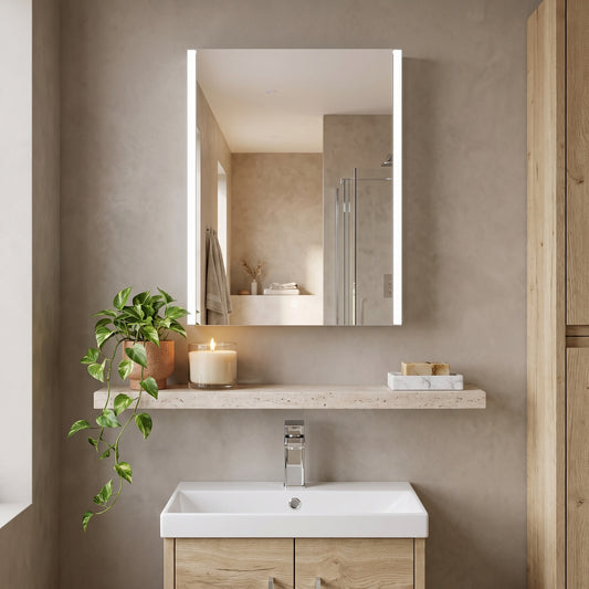 Fairford Zerna 700 x 500mm Mirror Cabinet, LED & Shaver Socket