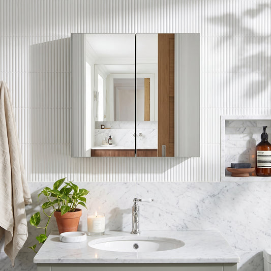 Fairford Union Style Slab Matt Lux Green 600mm Mirror Cabinet