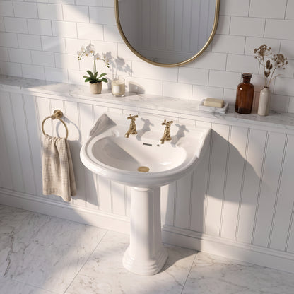 Fairford Winchester Pro 600mm 2 Tap Hole Basin and Pedestal