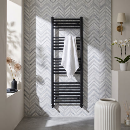 Fairford Strive Towel Radiator - 1600mm X 500mm - Black