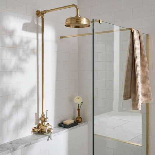 Fairford Winchester Pro Brushed Brass Dual Outlet Shower Kit