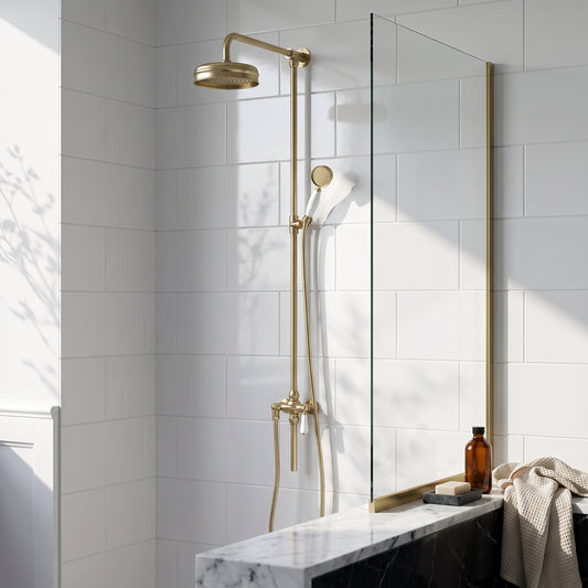 Fairford Winchester Brushed Brass Dual Outlet Shower Kit