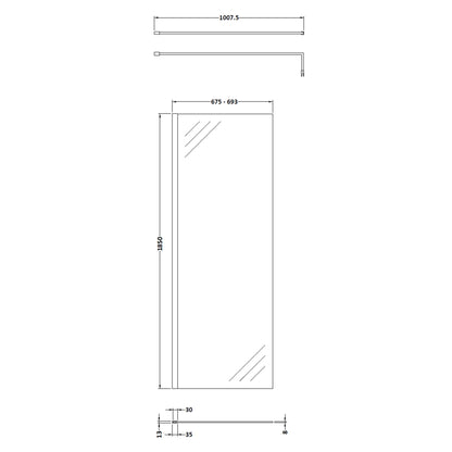 Fairford 8mm, 700mm Shower Screen