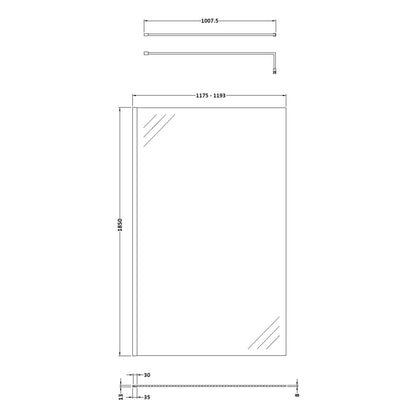 Fairford 8mm, 1200mm Shower Screen