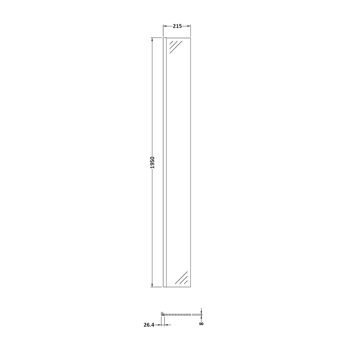 Fairford 215mm Return Screen, 1950mm High