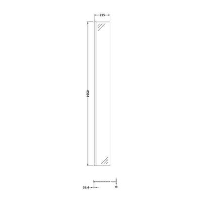 Fairford 215mm Return Screen, 1950mm High